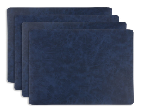 13"x18" Santiago Faux Leather Placemat, Blue