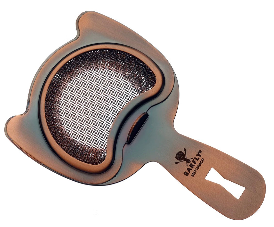 Fine Mesh Spring Strainer, Copper