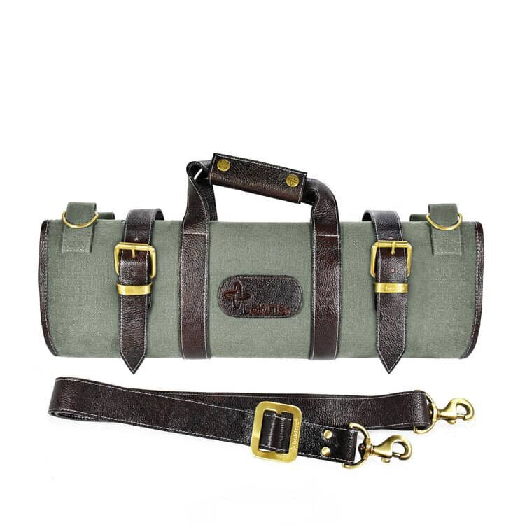 17 Pocket Canvas Knife Roll Green