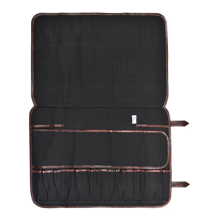 17 Pocket Canvas Knife Roll Black