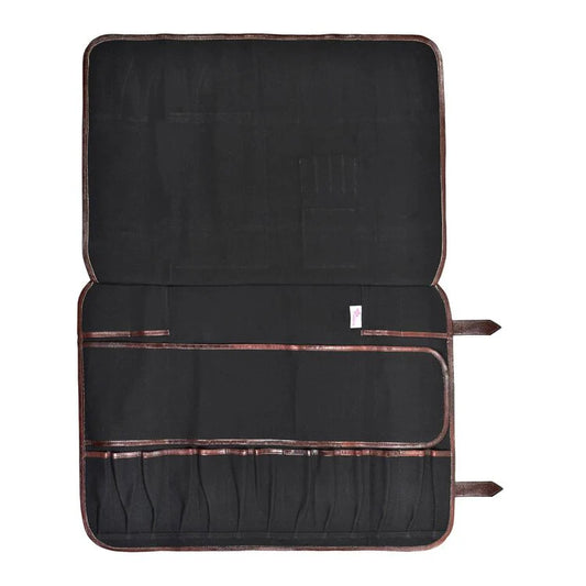 17 Pocket Canvas Knife Roll Black
