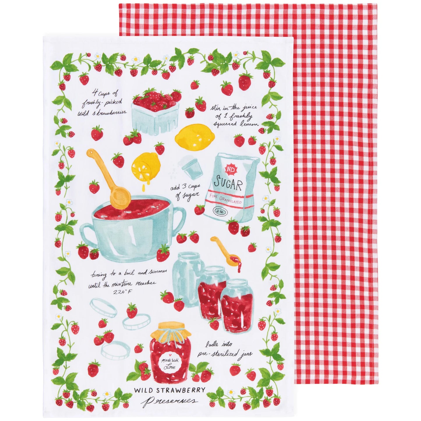 Jam Recipe Dishtowel, Set/2