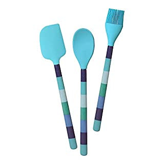 Silicone Utensil 13", Blue Stripes