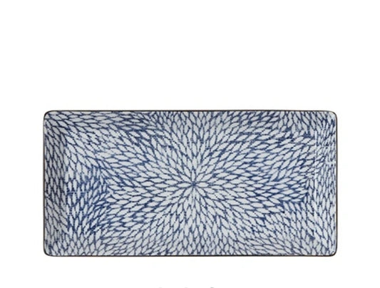 Aizome Mums Rectangle Plate 9" X 4.5"