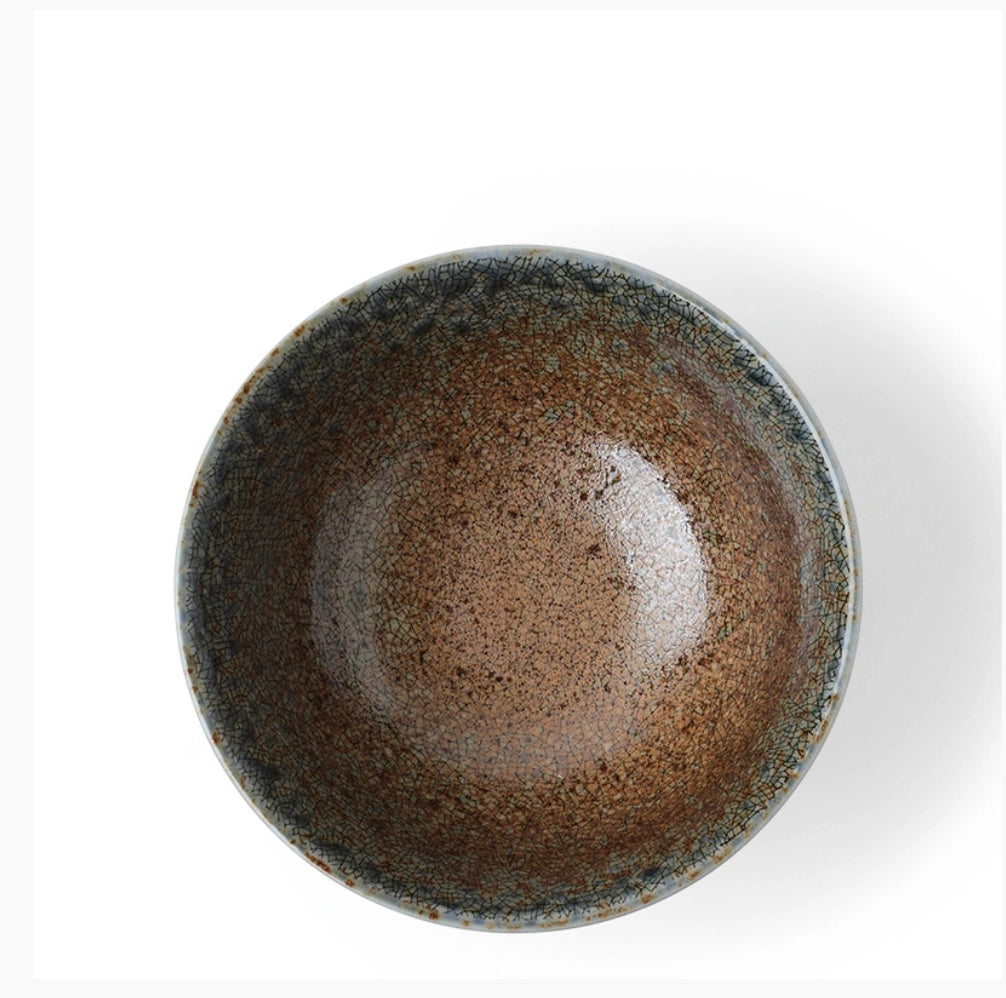 Blue Sand Crackle Bowl 6.25"