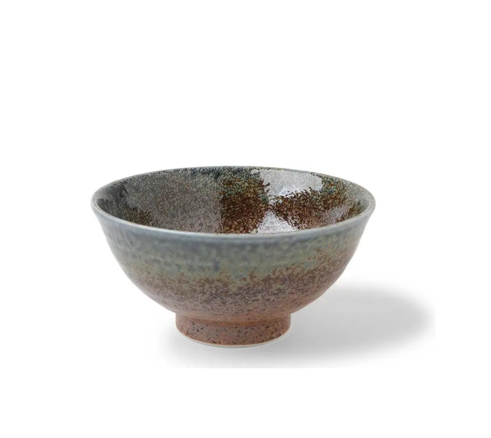 Blue Sand Crackle Bowl 6.25"