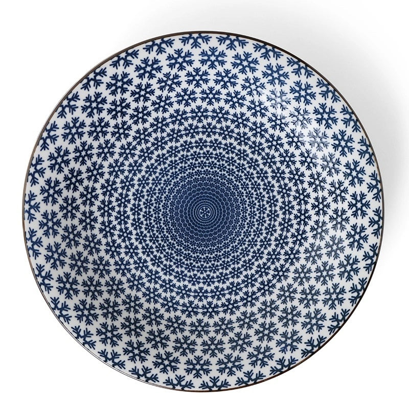 11" Plate, Blue/White Snow