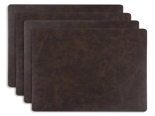 13"x18" Santiago Faux Leather Placemat, Caramel