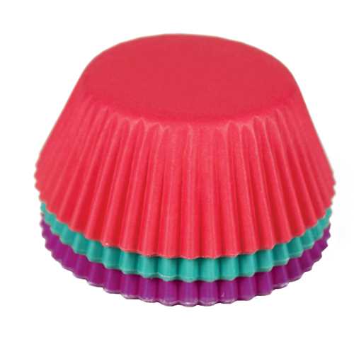Bake Cups 75pc PNK, PRPL,TEAL