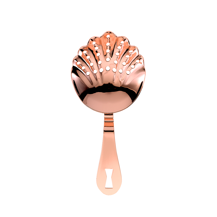 Scalloped Julep Strainer Copper