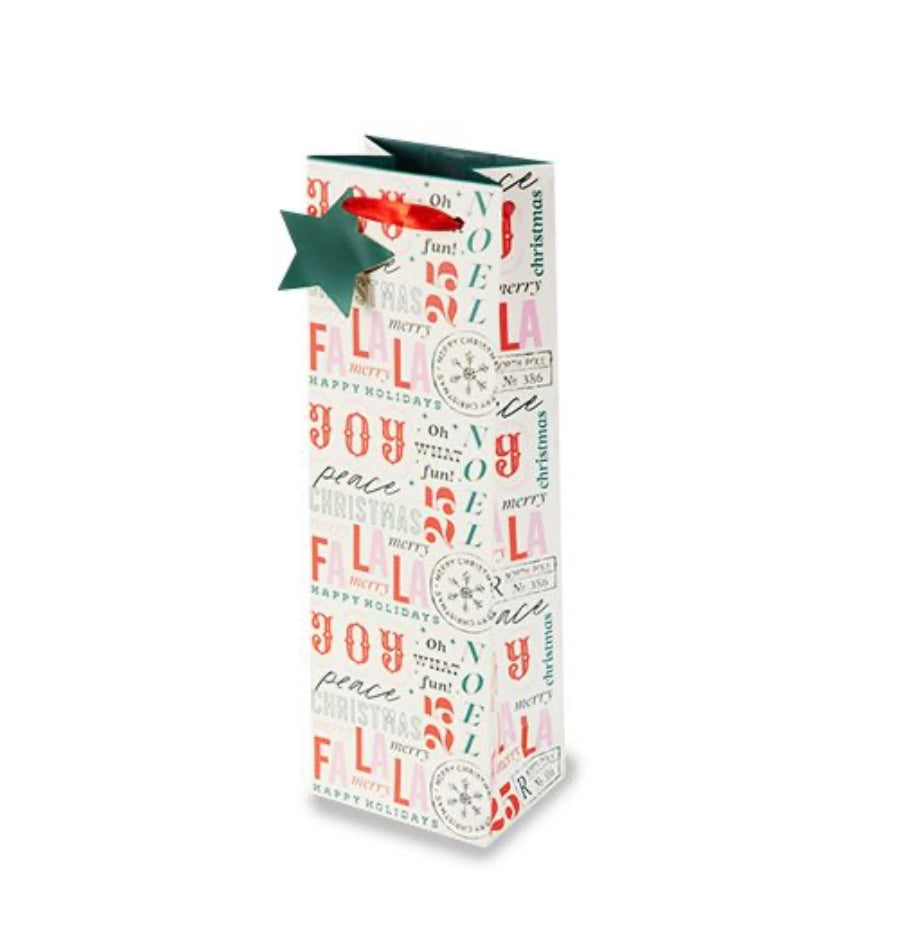 Holiday Collage Wine Bag