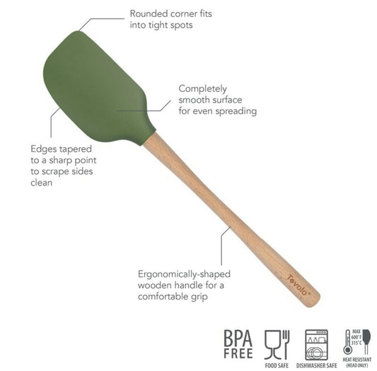 Green Flex Wood Hndl Spatula