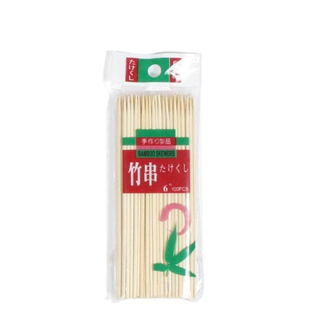 Bamboo Skewers 6" 100Pk
