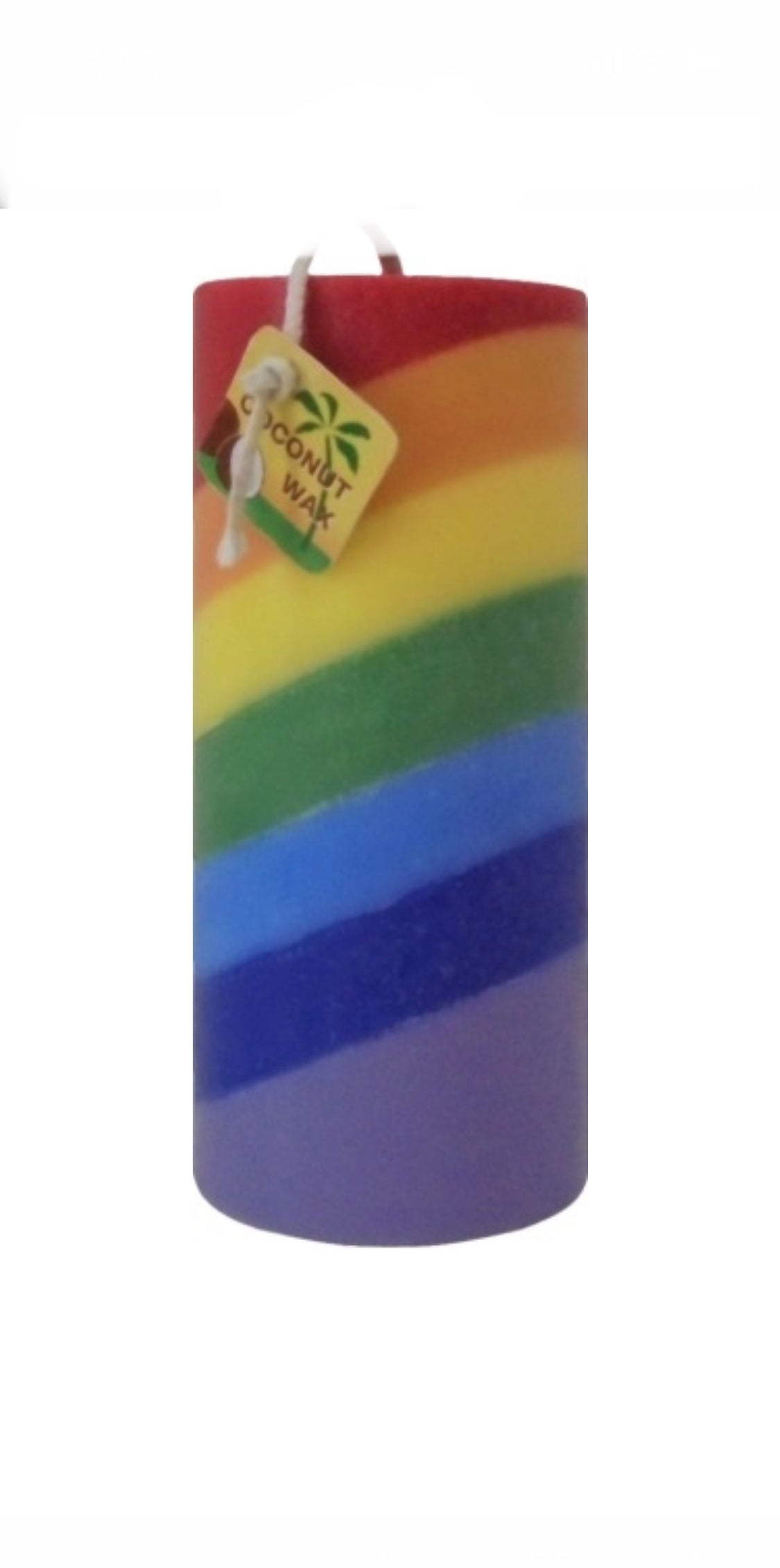Rainbow Coconut Wax Pillar
