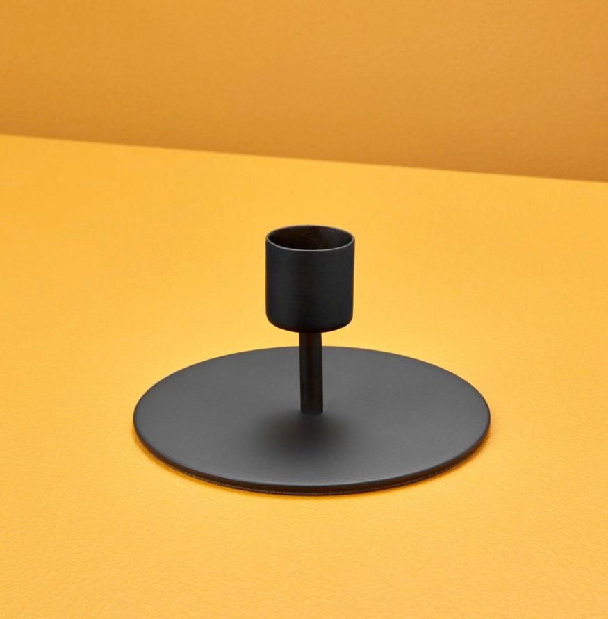 Black Short Taper Candle Holder