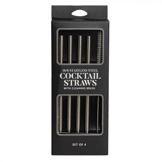 SS Cocktail Straws Set/4