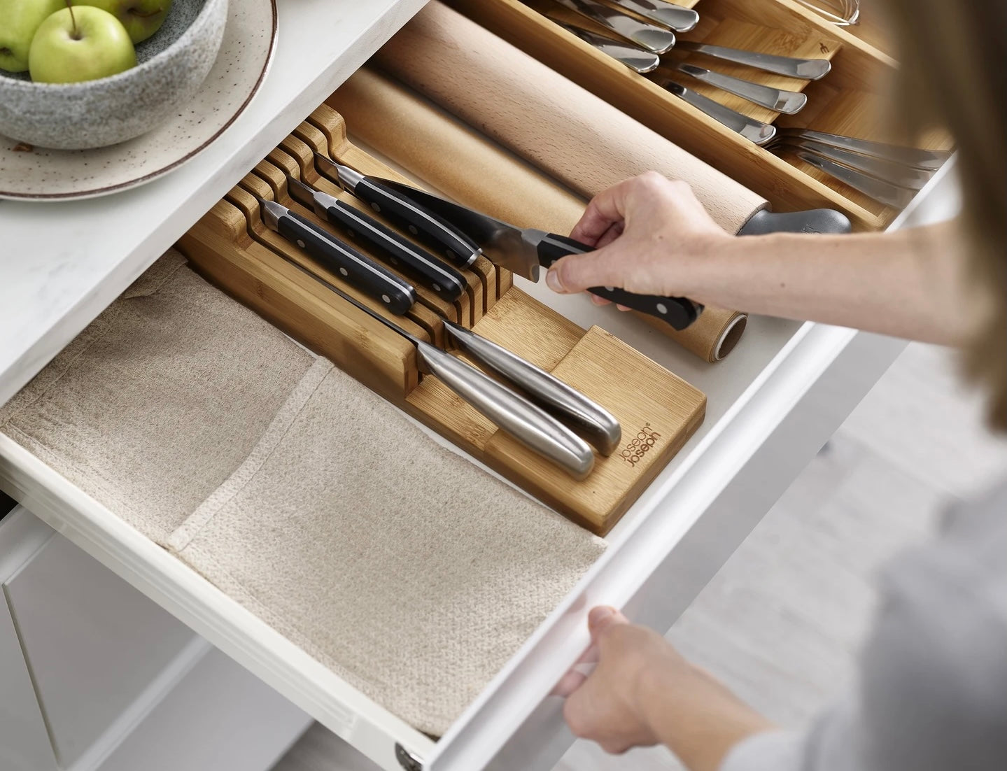Bamboo 2-tier knife Organizer