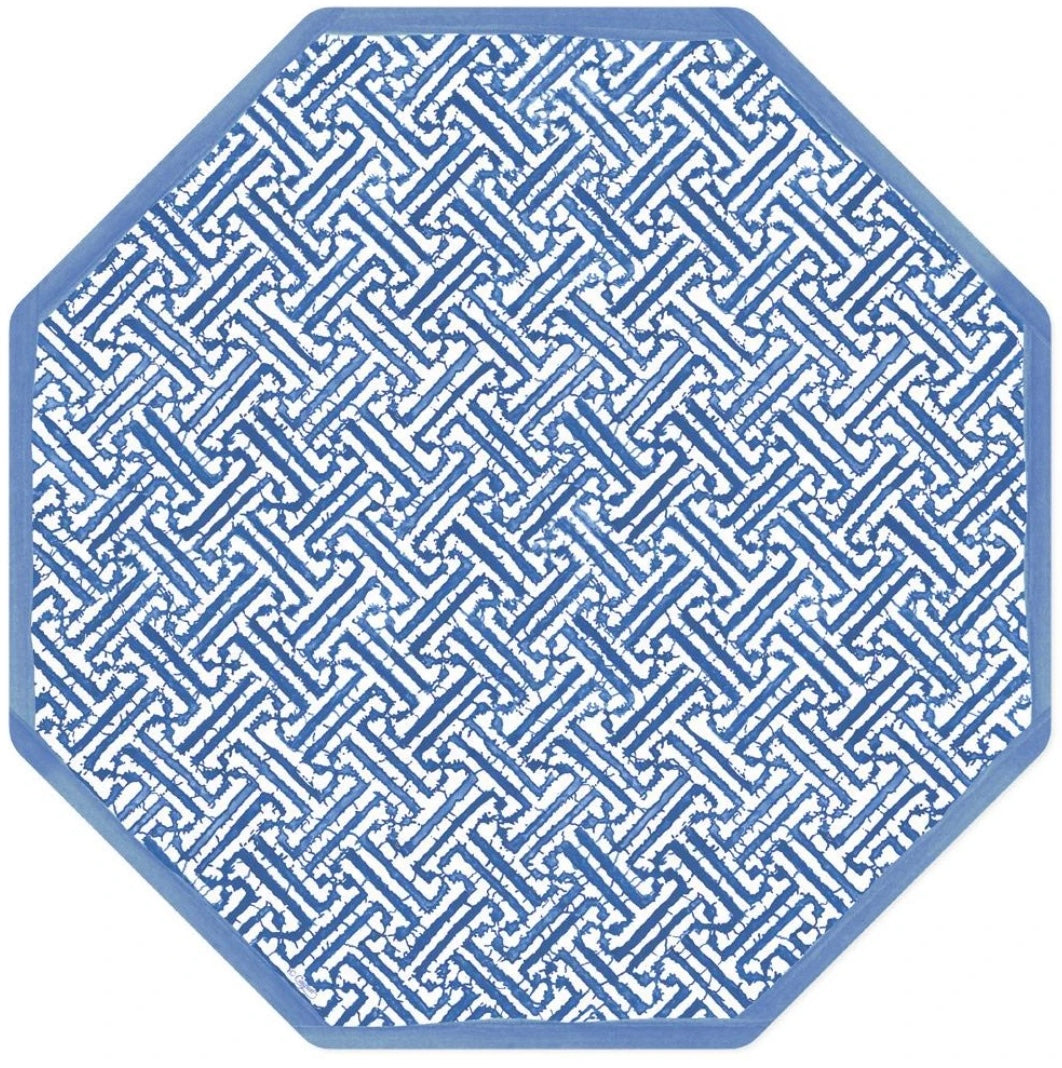 Fretwork Blue Octogan Placemat