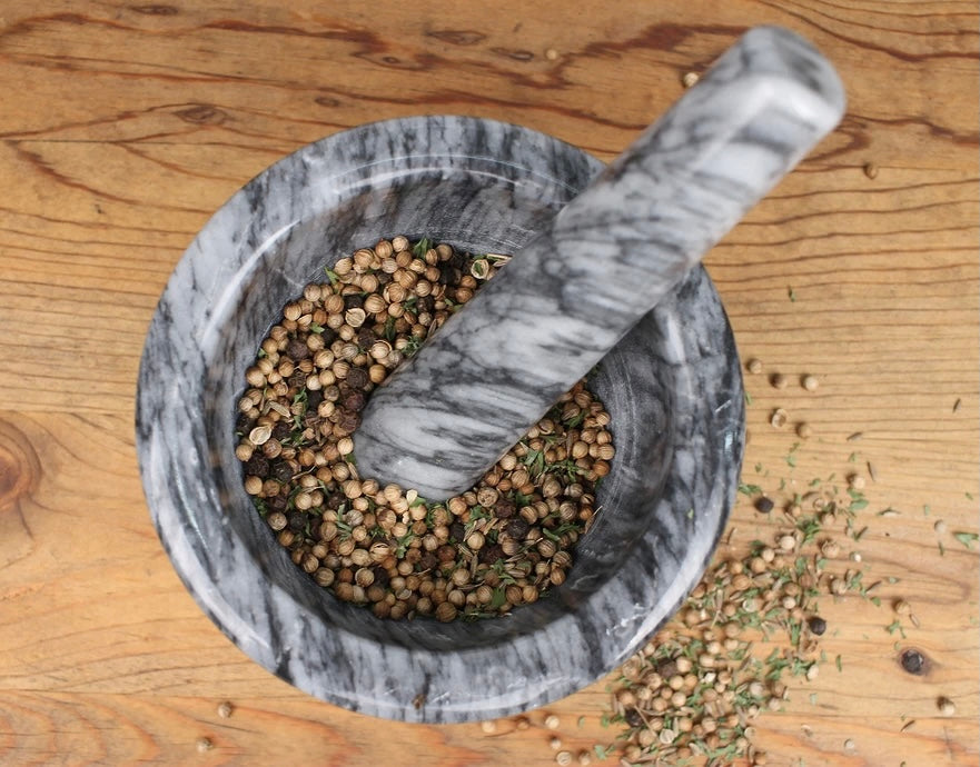 Grey Marble Mortar & Pestle