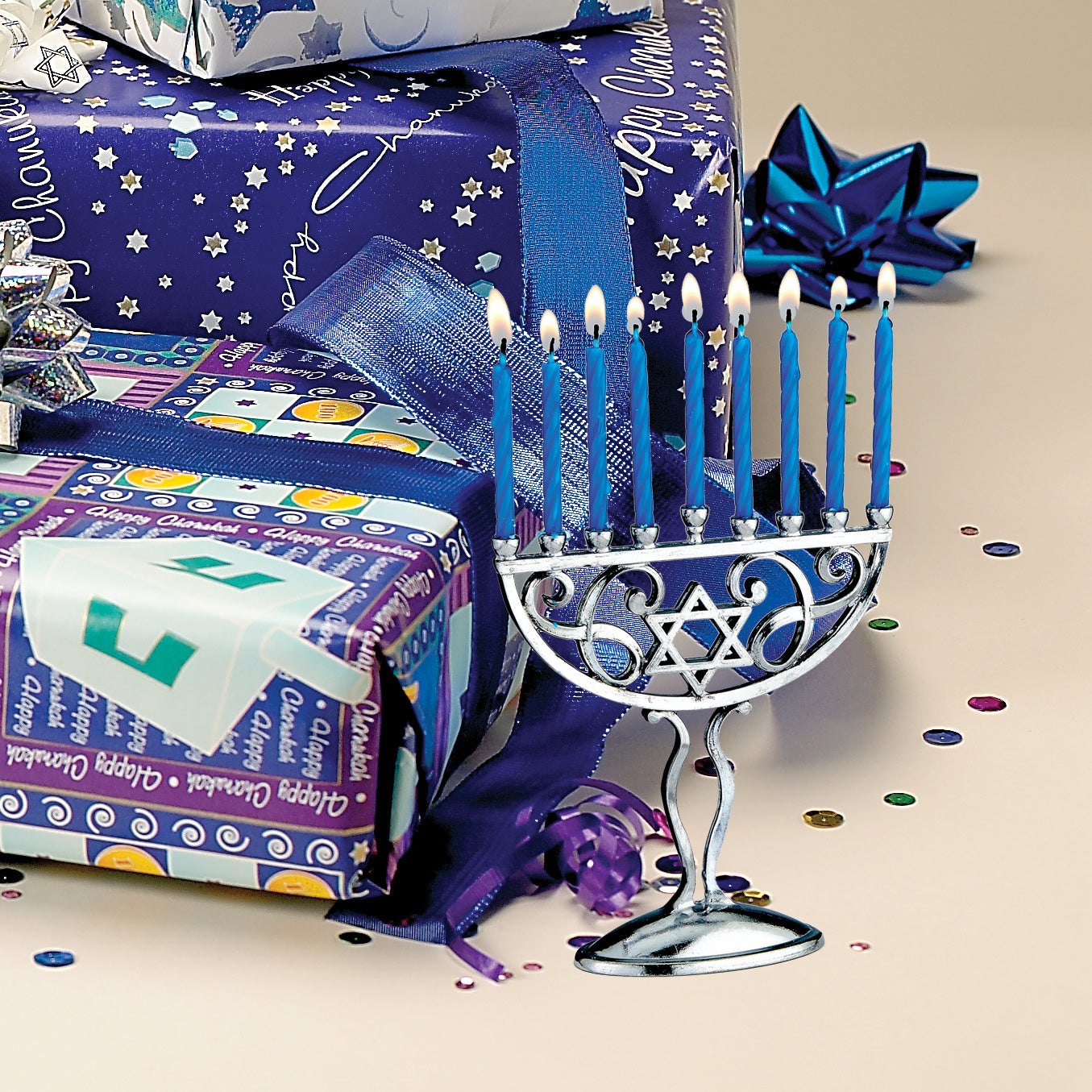Mini Menorah Set w/ Candles