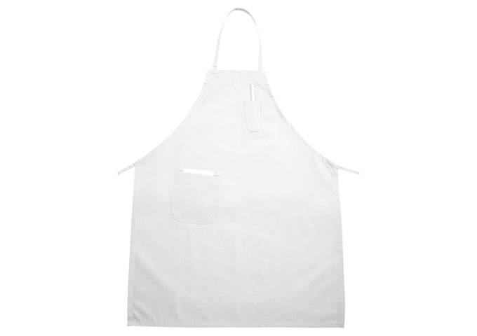 Bib Apron w pocket White