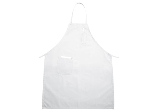Bib Apron w pocket White