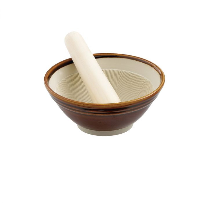 Ceramic Mortar/ Wood Pestle