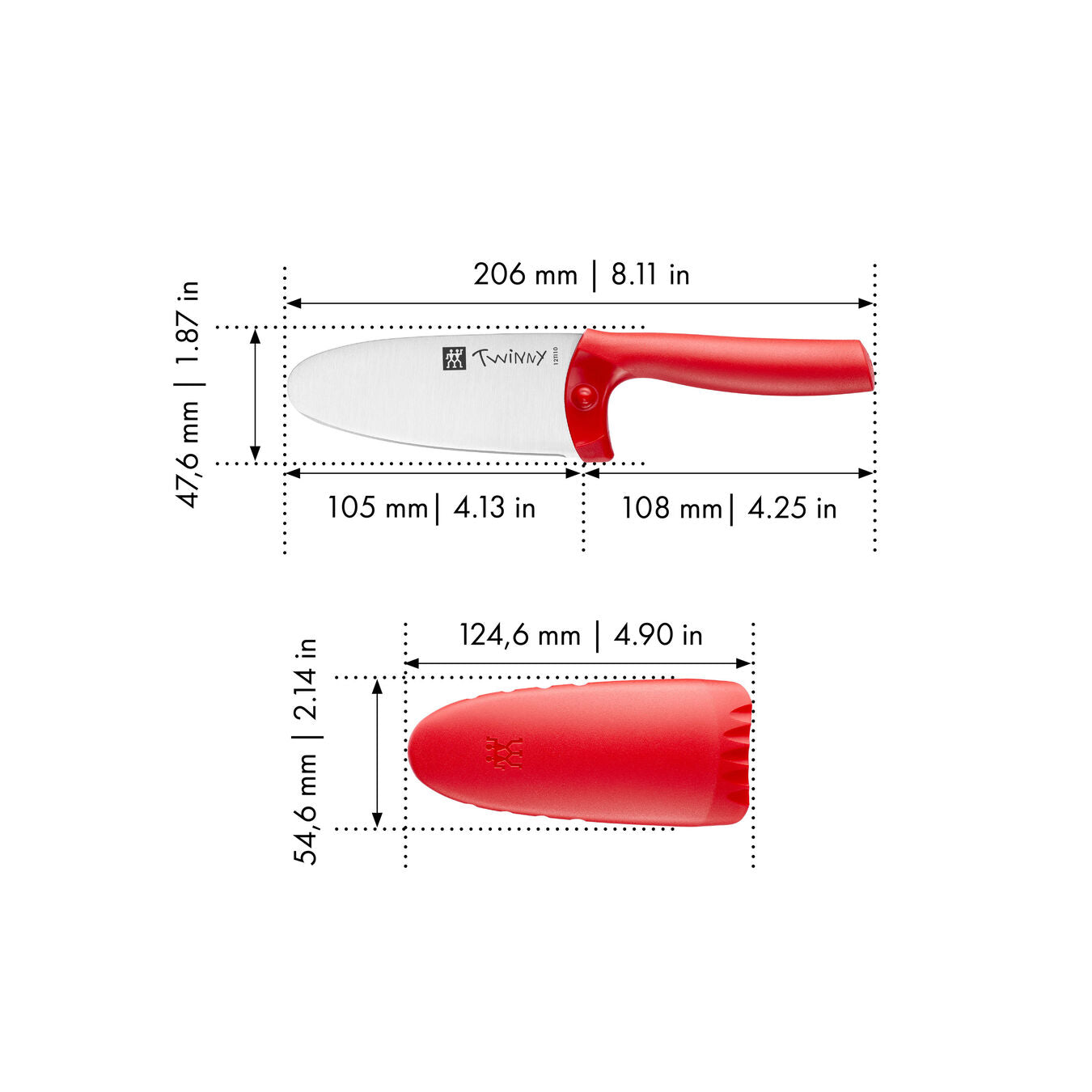 Red Twinny Kid's Chef Knife