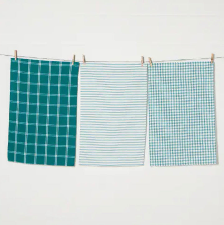Tic Tac Toe Dishtowels- Peacock