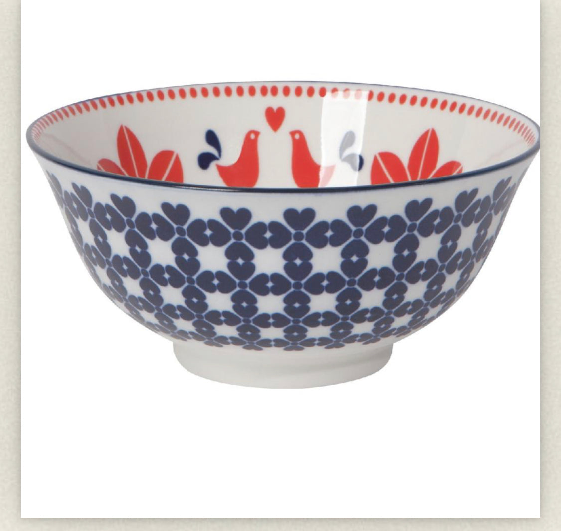 Red Navy Bird 6" Bowl