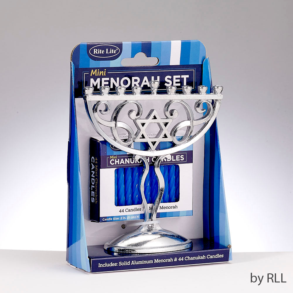Mini Menorah Set w/ Candles