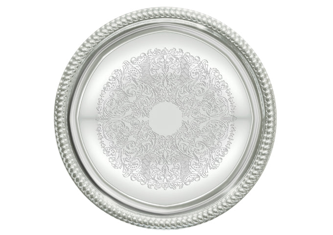 Round Chrome Serving Tray 14"