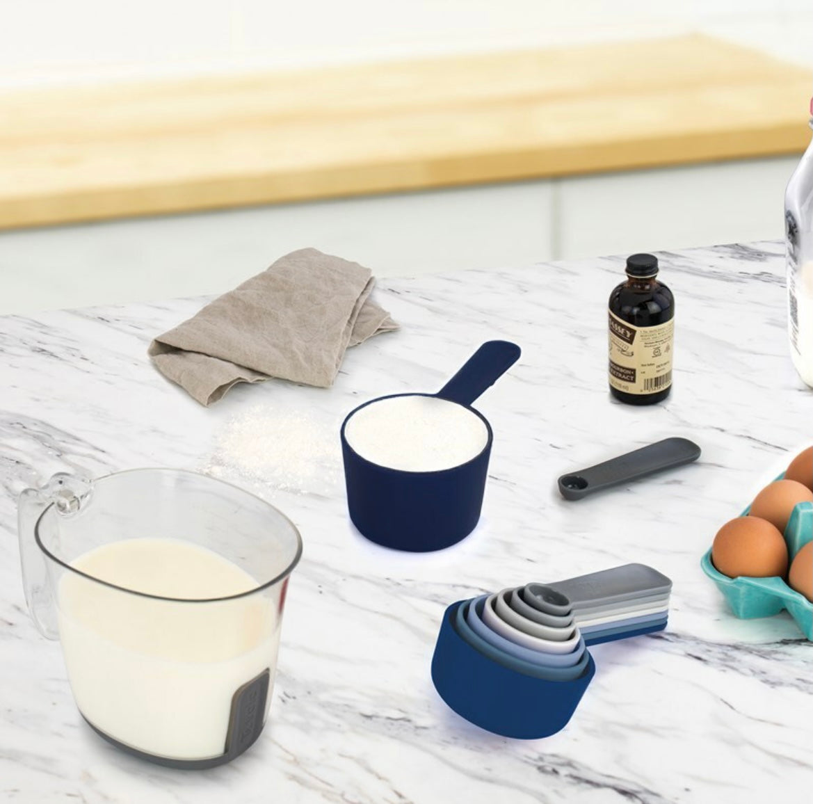Blue Magnetic Measure Cups Set