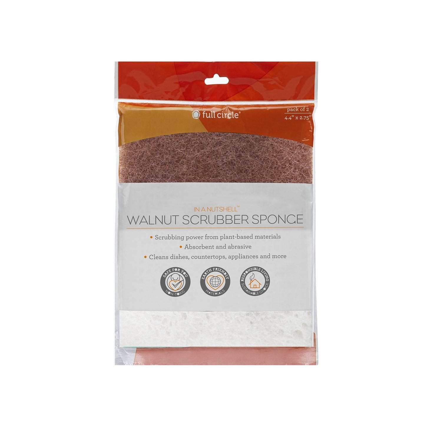 Walnut Scrubber Sponge Set/2