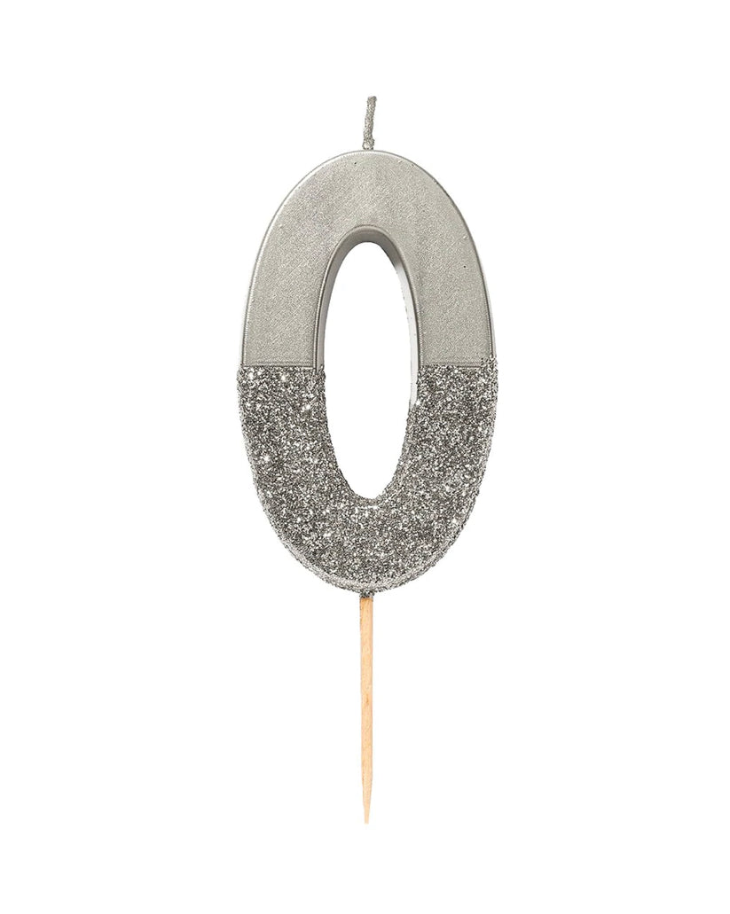 Number 0 Silver Candle
