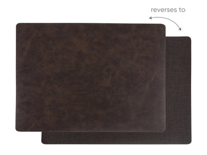 13"x18" Santiago Faux Leather Placemat, Caramel