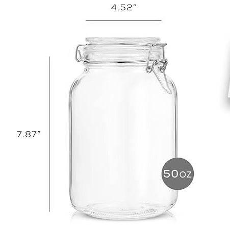 50oz Glass Clip Top Storage Jar