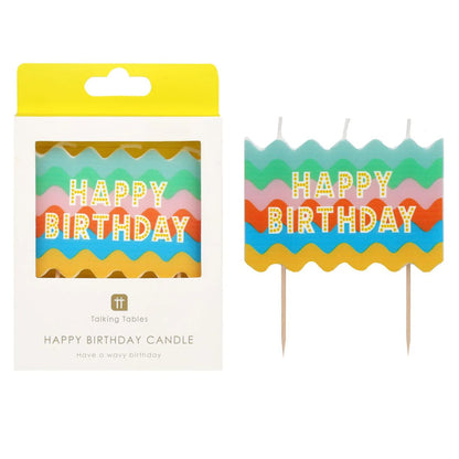 Wavy Happy Birthday Candle