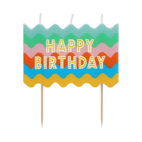Wavy Happy Birthday Candle