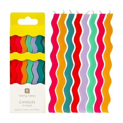 Birthday Wavy Candles, 12ct