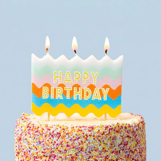 Wavy Happy Birthday Candle