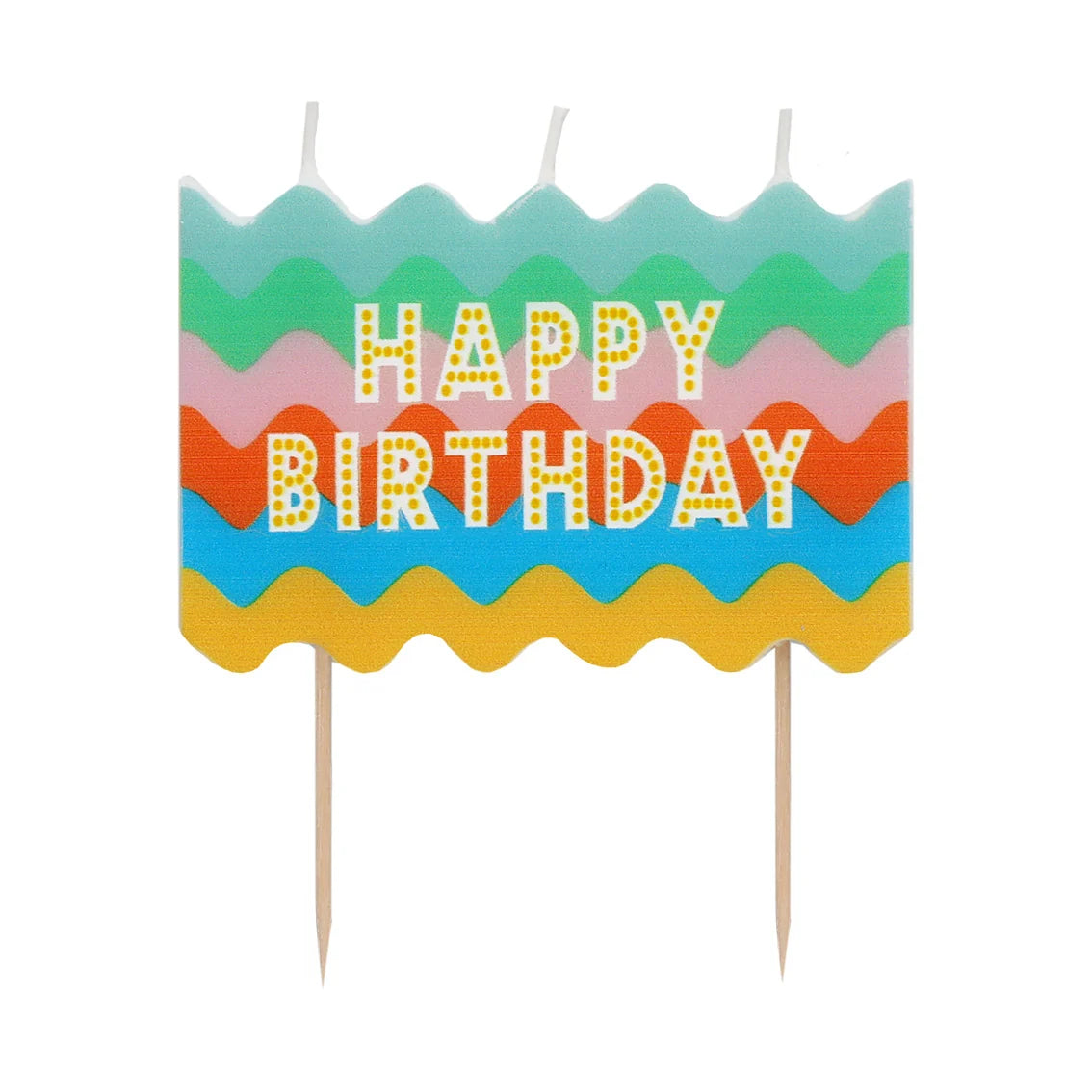 Wavy Happy Birthday Candle