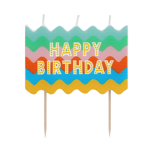 Wavy Happy Birthday Candle