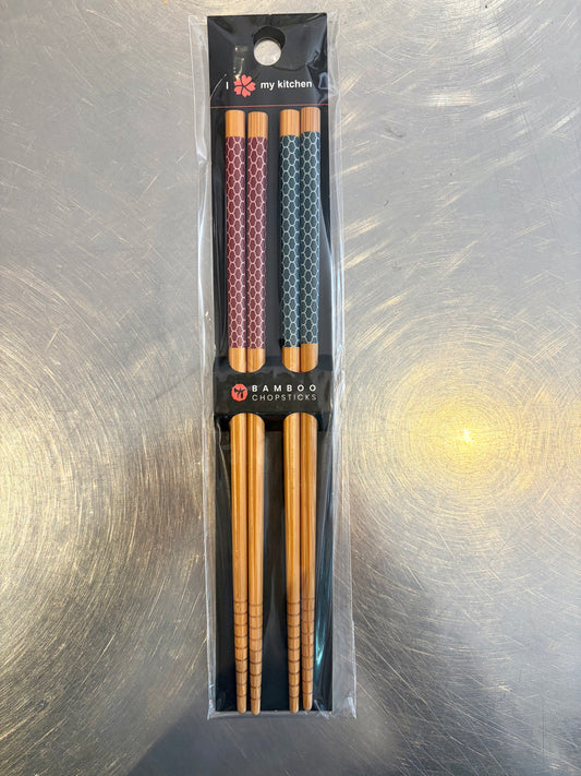 Red & Blue Bamboo Chopsticks