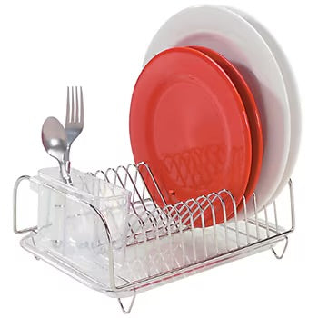 Adjustable Over The Sink Dish Drainer w/ Cutlery Holder