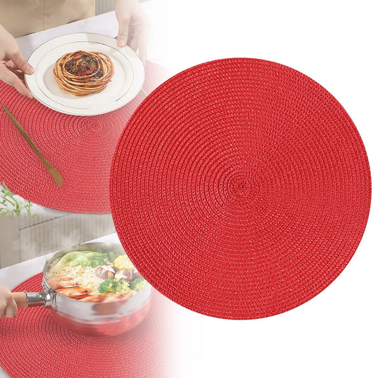 15" Braided Placemat, Red