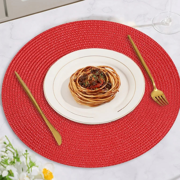 15" Braided Placemat, Red