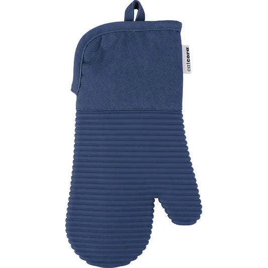 13" Silicone Grip Oven Mitt, Navy
