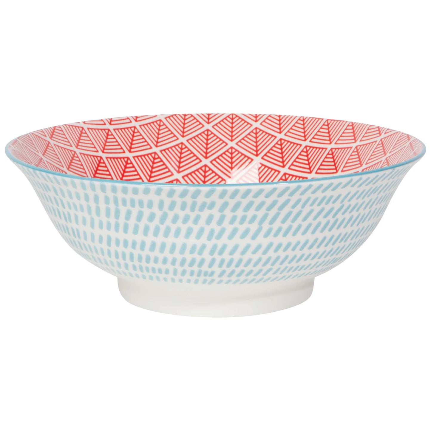 8" Bowl, Blue Red Dash