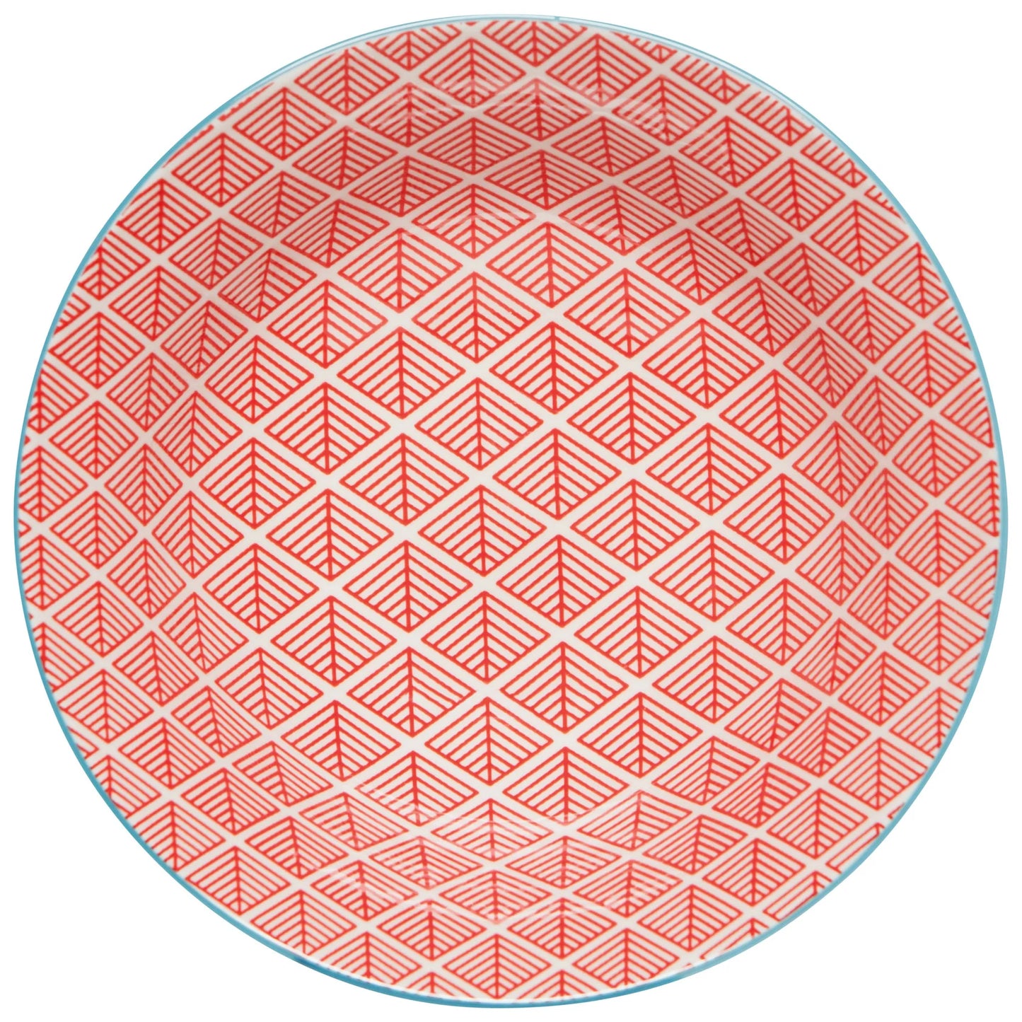 8" Bowl, Blue Red Dash